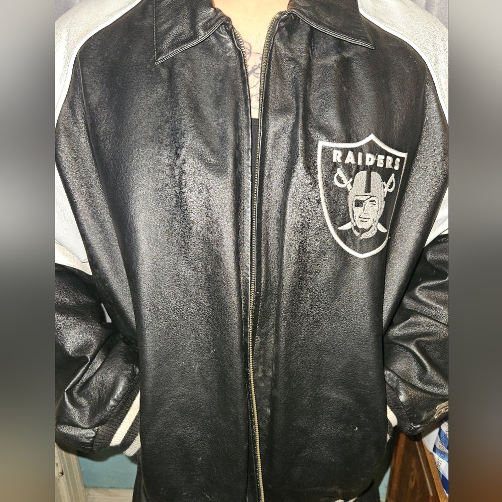 Raider's NFL 100%leather shell jacket